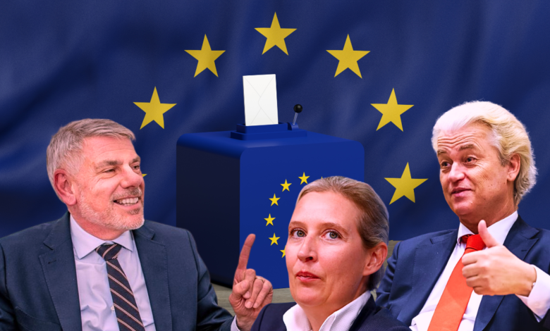 زعماء بعض الأحزاب اليمينية الأوروبية في انتخابات البرلمان الأوروبي